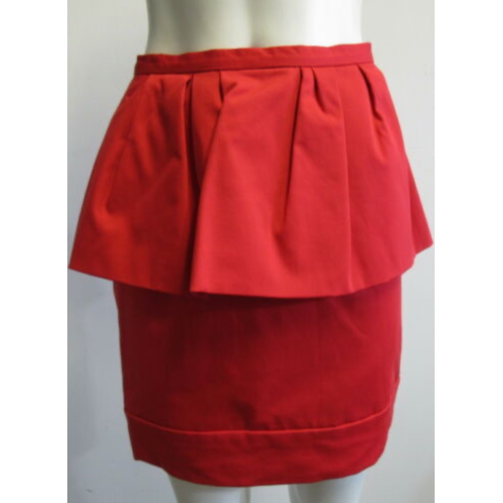 Nwt $695 Peter Som Red Peplum Skirt Sz 42/6